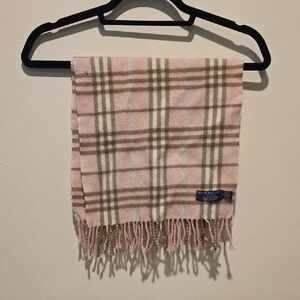 Burberry Pink and Brown Cashmere Scarf